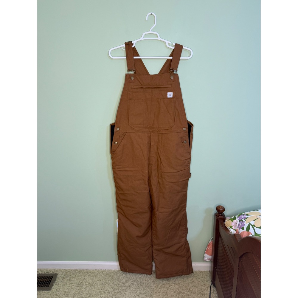 NEW HISEA Men L Insulated Bib Overalls Canvas work Pants hunting construction